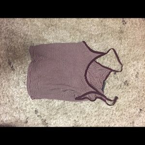 Brandy Melville red and white crop top